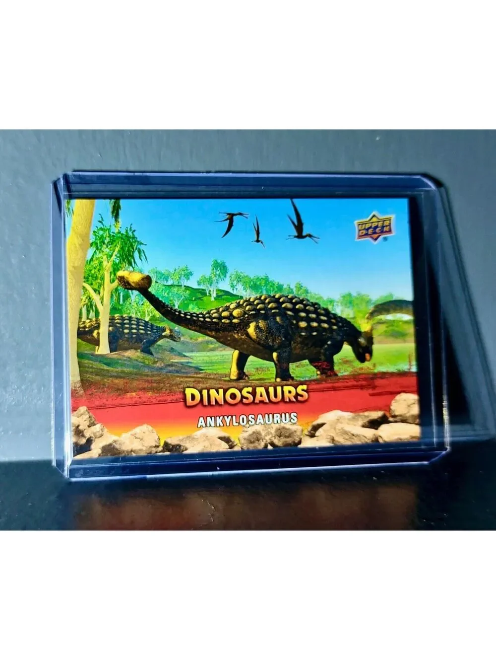 2015 Upper Deck Dinosaurs Ankylosaurus Extinction Red Parallel #4 Card